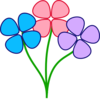 Three Colorful Flowers Clip Art