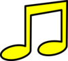 Musical Note Yellow Icon Without Shadow Clip Art