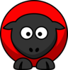Sheep - Red On Red On Black Clip Art