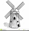 Windmill Sketch Clipart Image