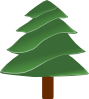 Simple Evergreen, With Highlights Clip Art