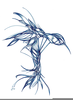 Abstract Hummingbird Sketch Image