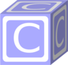 C Block Blue Clip Art