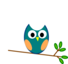 Teal Owl Clip Art