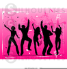 Silhouetted Dancers Clipart Image