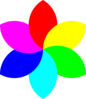 6 Color Football Flower Remix Clip Art