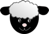 Black Happy Sheep Clip Art