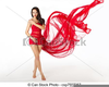 Woman In Red Dress Clipart Image