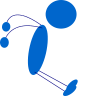 Landing Blue Stick Man Clip Art