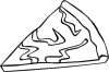 Cheese Pizza Slice (b And W) Clip Art