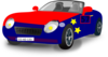 Red Blue Convertible Sports Car Clip Art