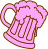 Pink Outline Beer Mug Clip Art