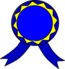 Blue And Yellow Medal  Clip Art
