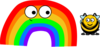 Colorful Rainbow And Little Bee Clip Art