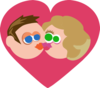 Kissing Heart Couple Clip Art
