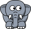 Elephant Looking Right Clip Art