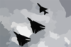 F-14b  Tomcats  Assigned To The  Jolly Rogers  Of Fighter Squadron One Zero Three (vf-103) Fly In Formation With A Mig-21  Fishbed  Assigned To The Croat Air Force. Clip Art