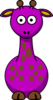 Purple Giraffe With 13 Dots- Fixed Nose Clip Art