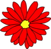 Red Daisy Flower 2 Clip Art