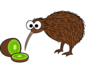 Cartoon Kiwi Bird With Kiwi Fruit Clip Art
