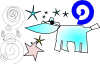 Cow And Stars Clip Art