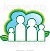 Royalty Free Vector Of An Eco Family And Leaves Logo By Lal Perera Image