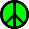 Neon Green & Black Peace Sign Clip Art