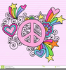 Peace Sign With Flowers Clipart Image