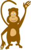 Monkey Waving Clip Art
