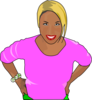Woman  In Pink T-shirt Clip Art