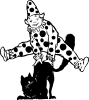 Clown Jumping Over Cat Clip Art