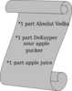 Scroll With Appletini Reciepie Clip Art