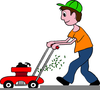 Free Clipart Of Man Cutting Grass Image