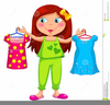 Girl Getting Dressed Clipart Image