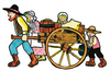 Handcart Pioneers Clipart Image