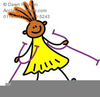 Girl Crutches Clipart Image