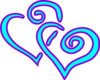 Aqua Purple Double Hearts Clip Art