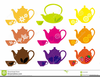 Teapot And Cups Clipart Image