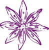 Purple Outline Flower Clip Art
