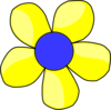 Blue And Yellow Flower Shaded Clip Art