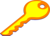 Yellow Orange Key Clip Art