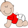 Crawling Baby With Red Shirt Clip Art