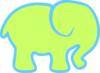 Blue & Green Elephant Clip Art