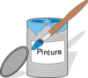 Paint Tin Can And Brush Clip Art