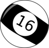 Sixteen Baseball Billiard Ball Clip Art