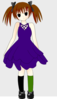 Emo Girl In Blue Dress Clip Art