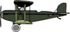 Green And Grey Biplane Clip Art