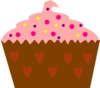 Pink Cupcake With Sprinkles Clip Art