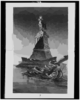 [statue Of Liberty Floating In Bay And Statue Of Cow, Wearing Crown And Collar With $ Sign, Standing On Liberty S Pedestal]  / Keppler. Clip Art