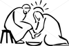 Holy Thursday Washing Of The Feet Clipart Image